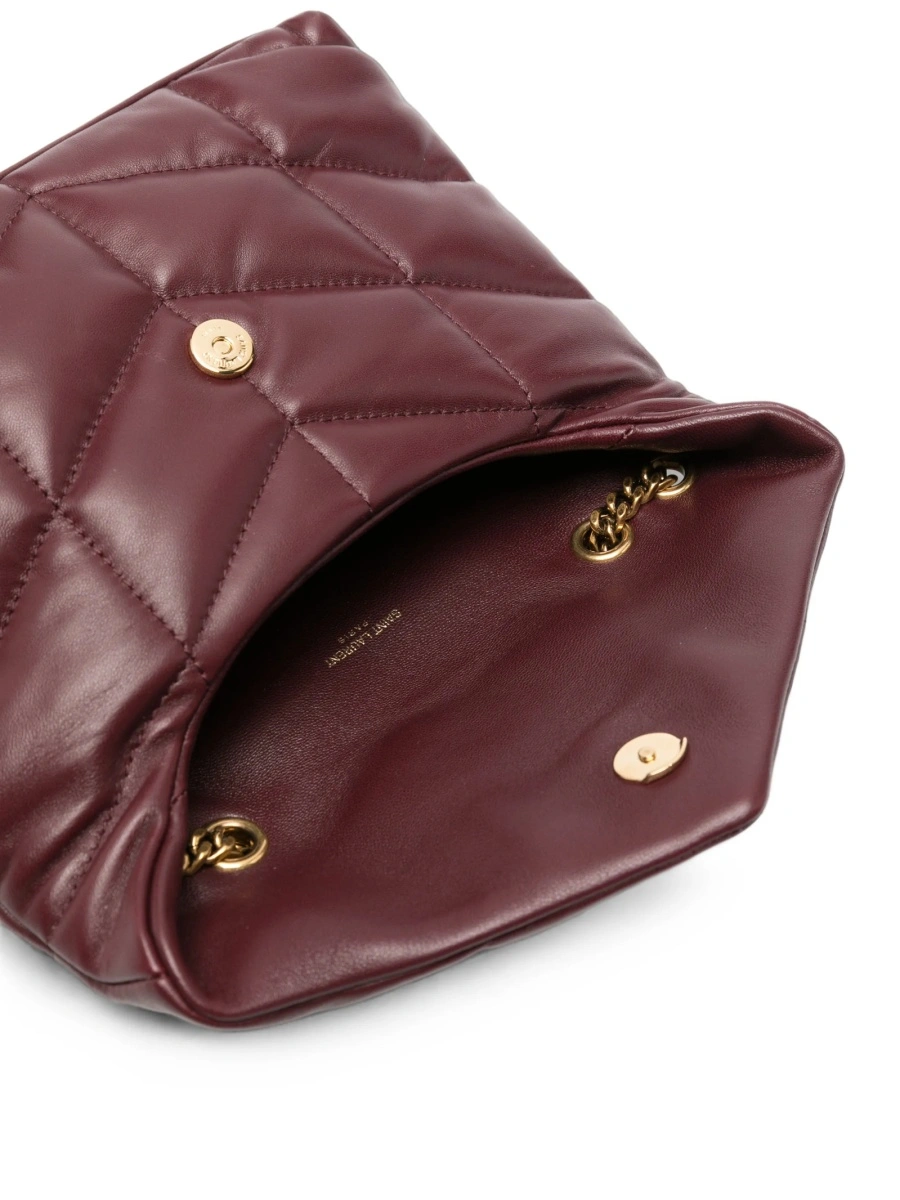 Geanta de umar Saint Laurent Puffer rosie din piele - Img 5