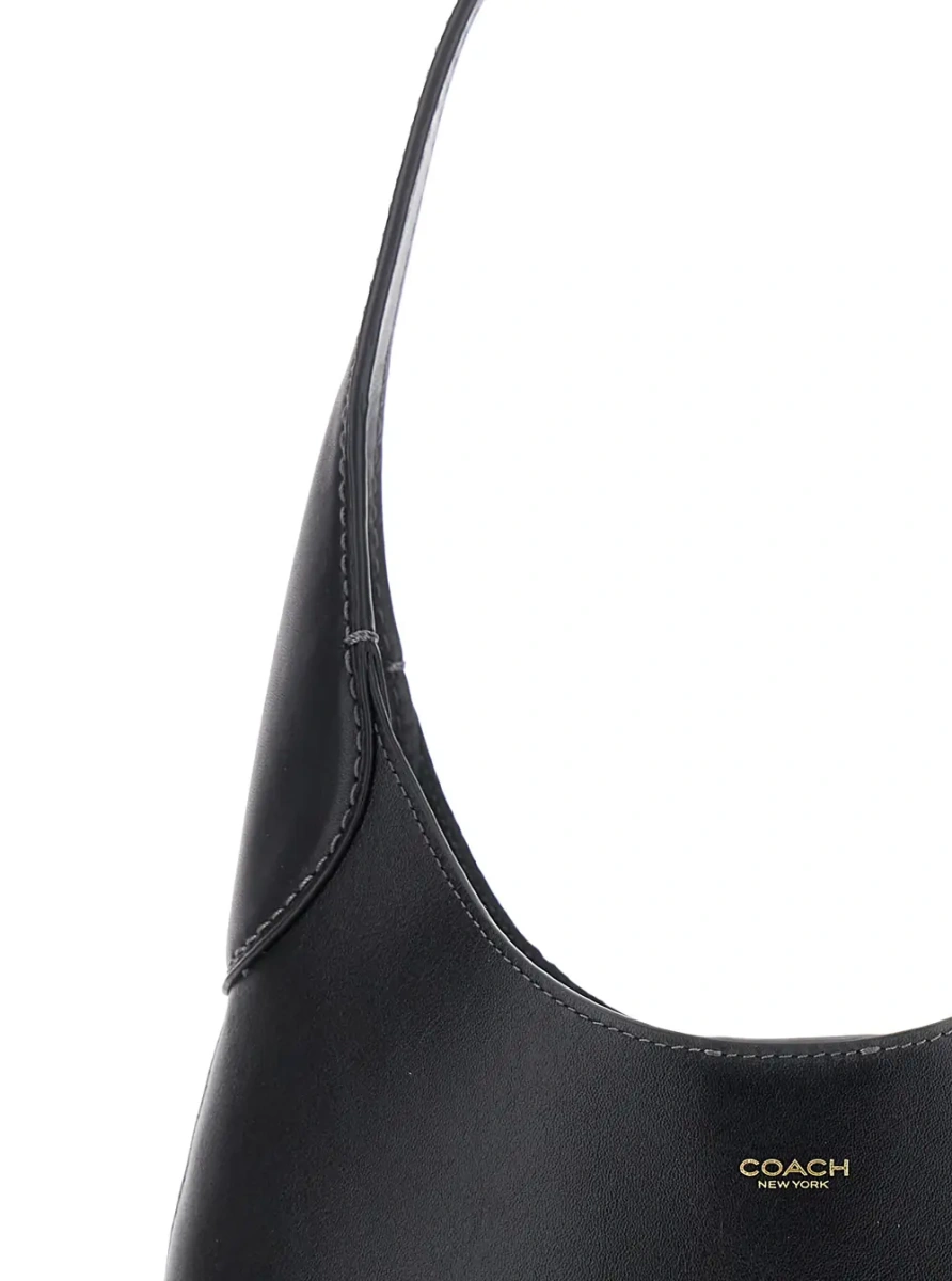 Geanta de umar Shoulder Bag 'Brooklyn Piccola' with logo lettering on the front in Black Leather for Women - Img 3