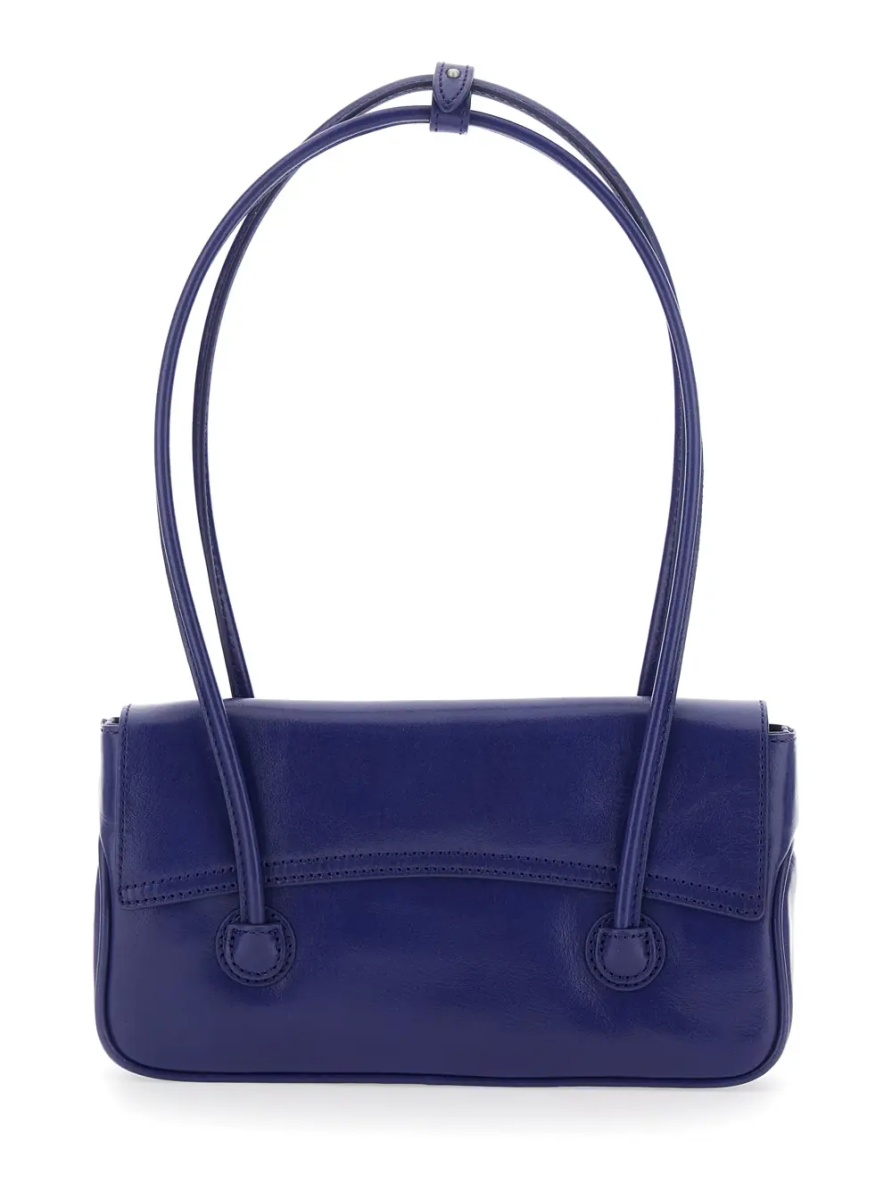 Geanta de umar Shoulder Bag in Shiny Blue Leather for Women - Img 2