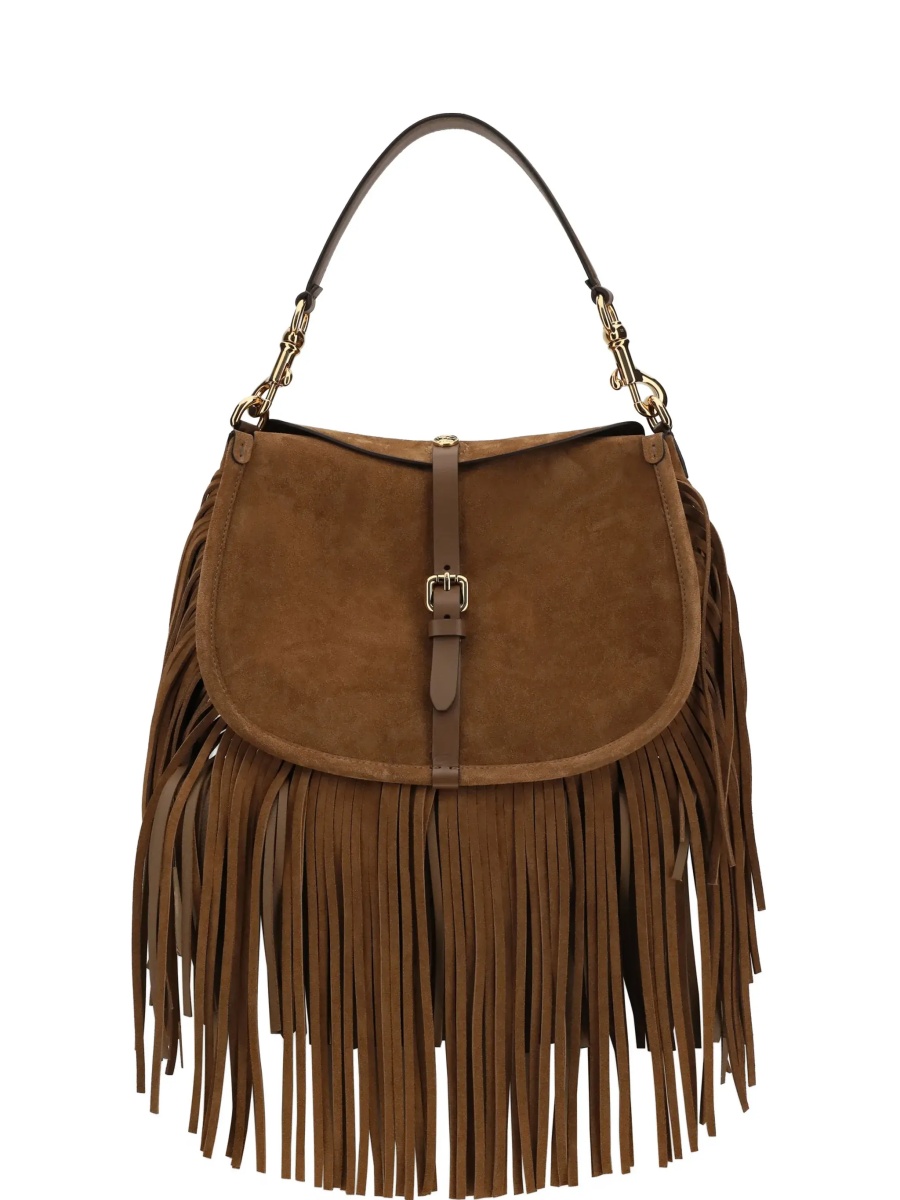 Geanta de umar Shoulder Bag 'PONY SUEDE BAG' with Brown Leather Details Woman - Img 7