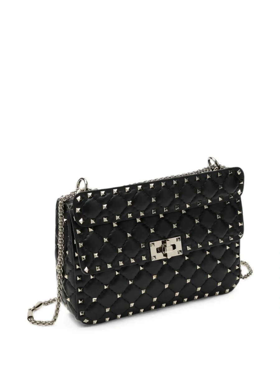 Geanta de umar 'Spike Medium' black Crossbody bag with all-over applied Rockstud in leather for women - Img 5