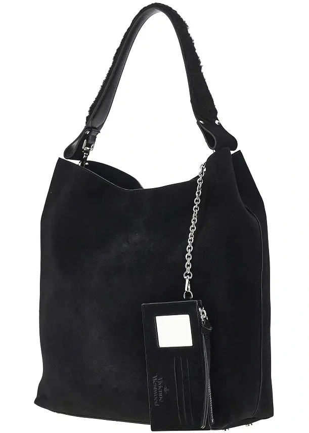 Geanta de umar Suede leather large 'Lottie' shoulder bag - Img 2