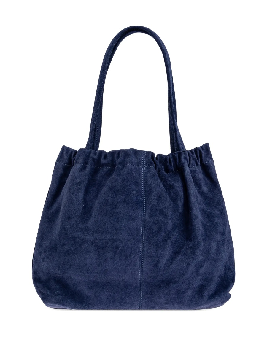 Geanta de umar 'The Tote' Blue Shoulder Bag with Chain Detail and Drawstring Closure in Suede Women - Img 3