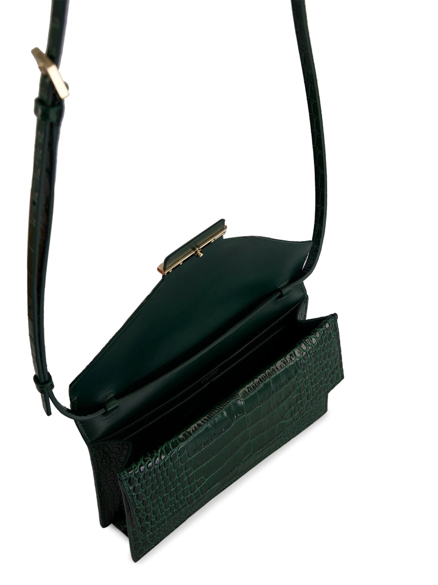 Geanta de umar Tom Ford verde din piele - Img 5