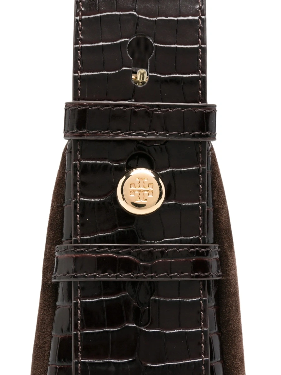 Geanta de umar Tory Burch maro din piele intoarsa - Img 4
