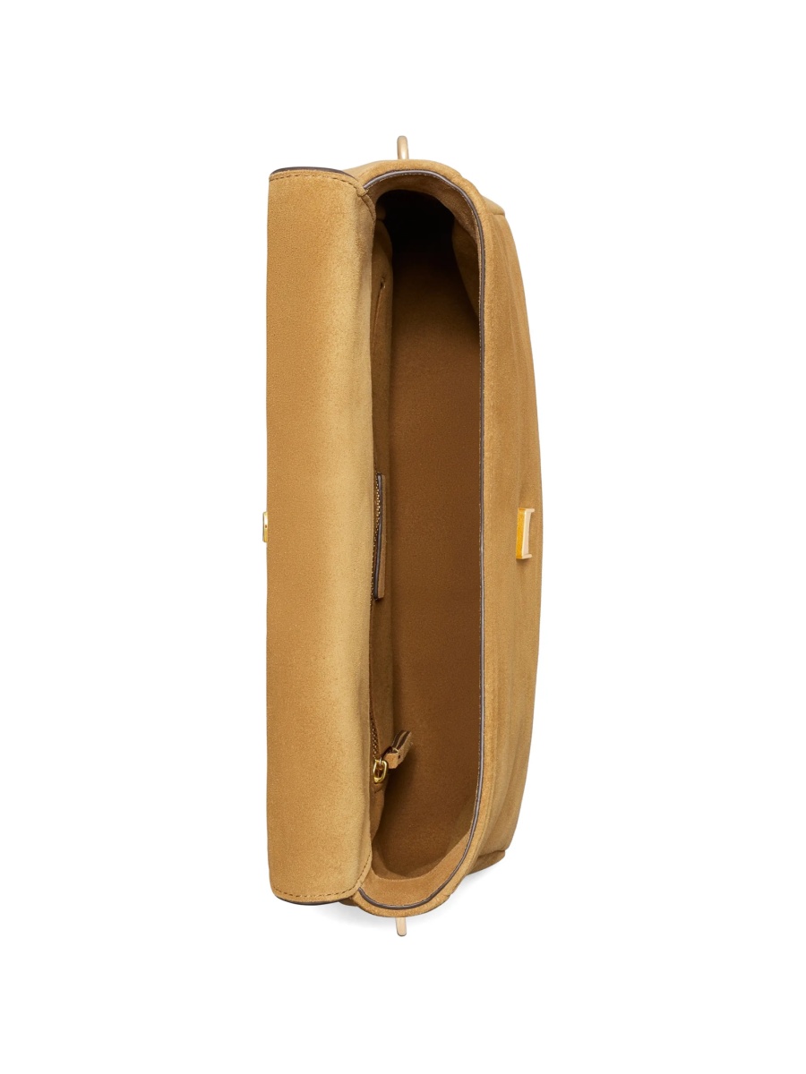 Geanta de umar Tory Burch neutra din piele intoarsa si piele - Img 5