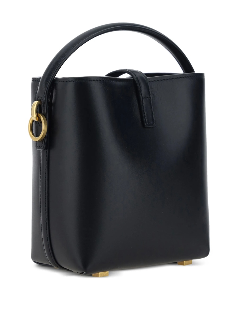 Geanta mini Saint Laurent neagra din piele si metal - Img 2