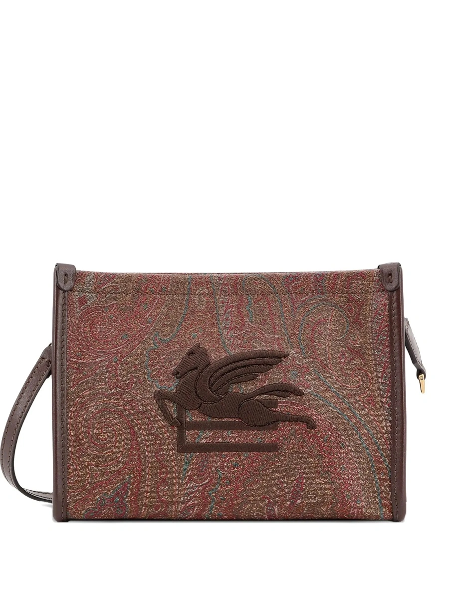 Geanta plic ETRO maro din bumbac 'Arnica' - Img 5