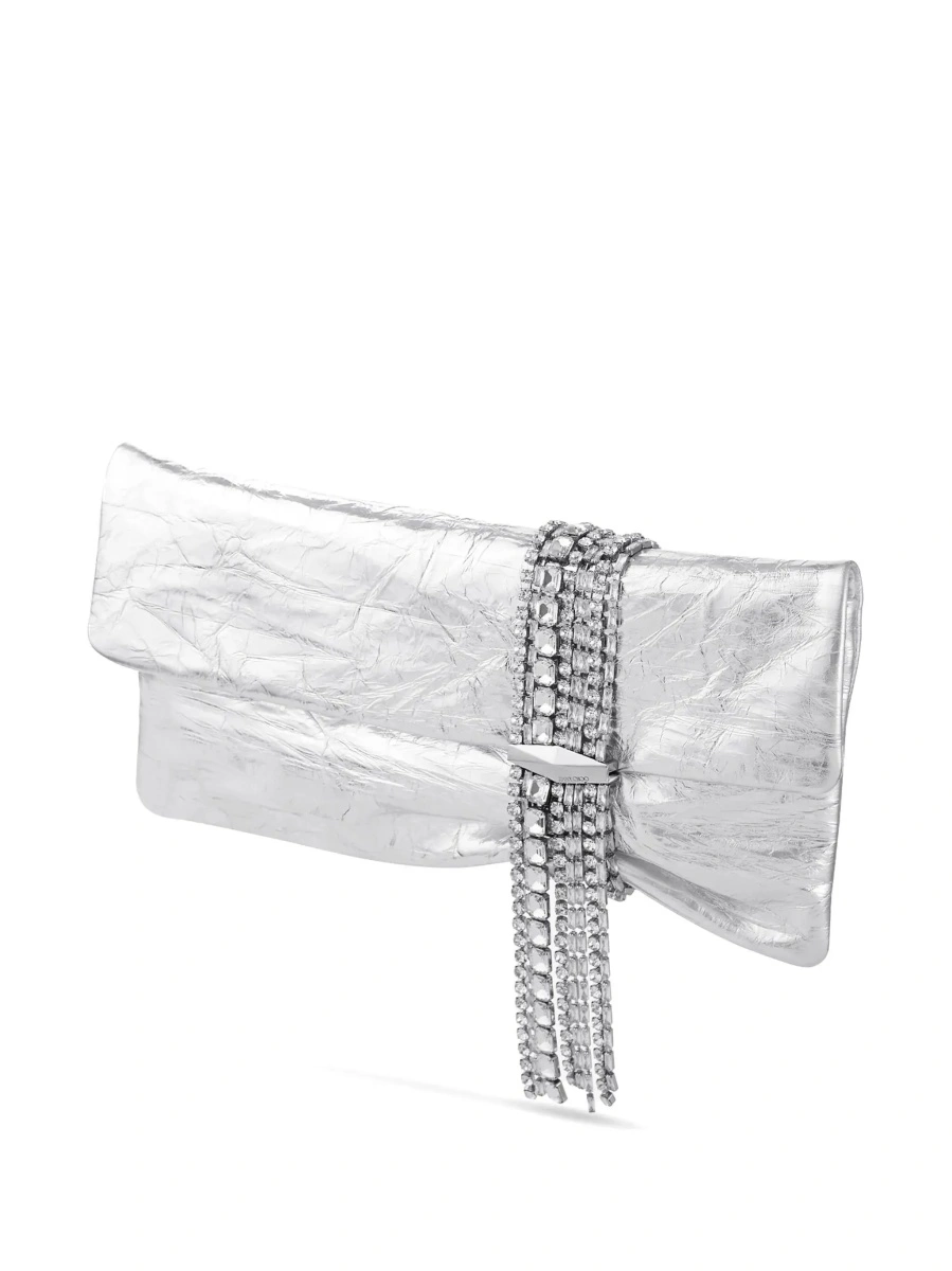 Geanta plic Jimmy Choo argintie din piele - Img 6