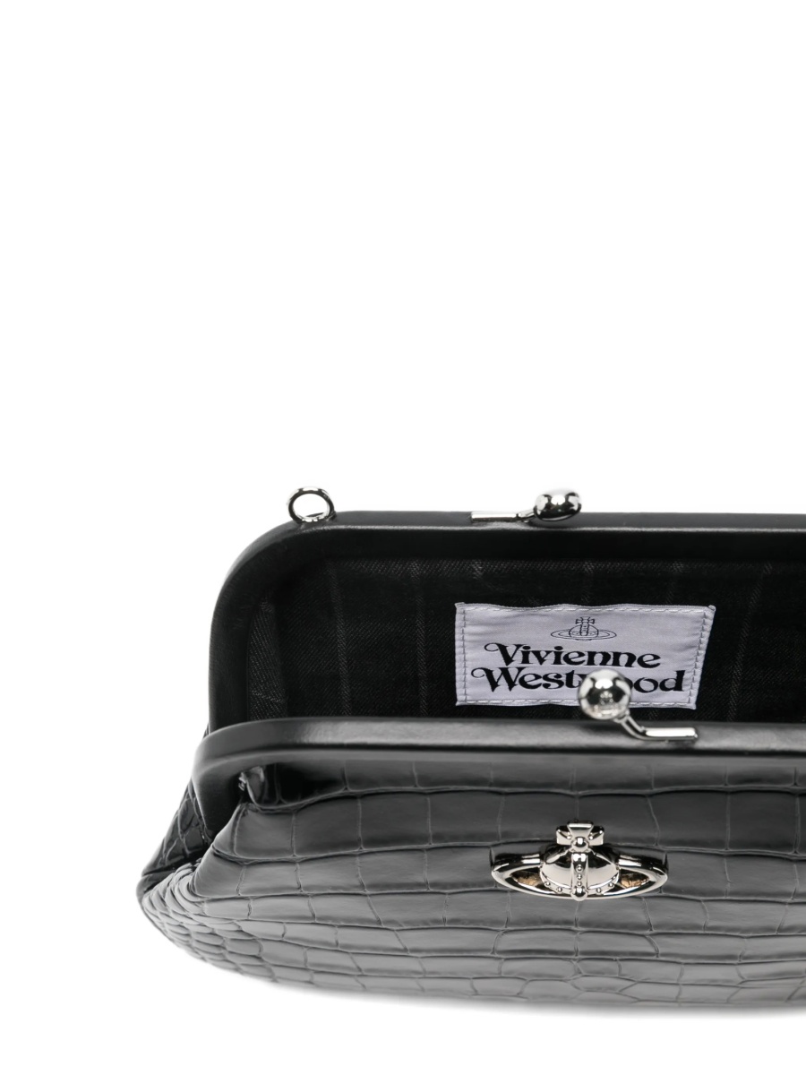 Geanta plic Vivienne Westwood neagra din piele - Img 5