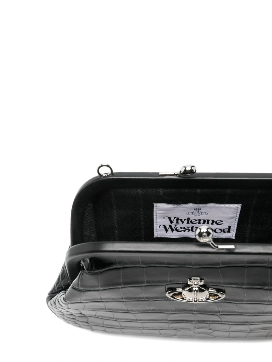 Geanta plic Vivienne Westwood neagra din piele - Img 5