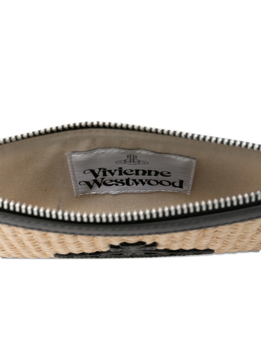 Geanta plic Vivienne Westwood neutra din paie si piele - Img 5