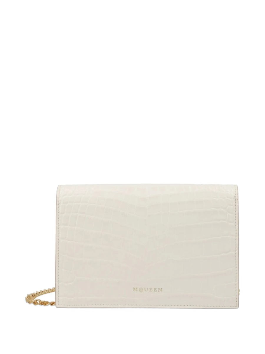 Geanta tip postas Alexander McQueen alba din piele - Img 2