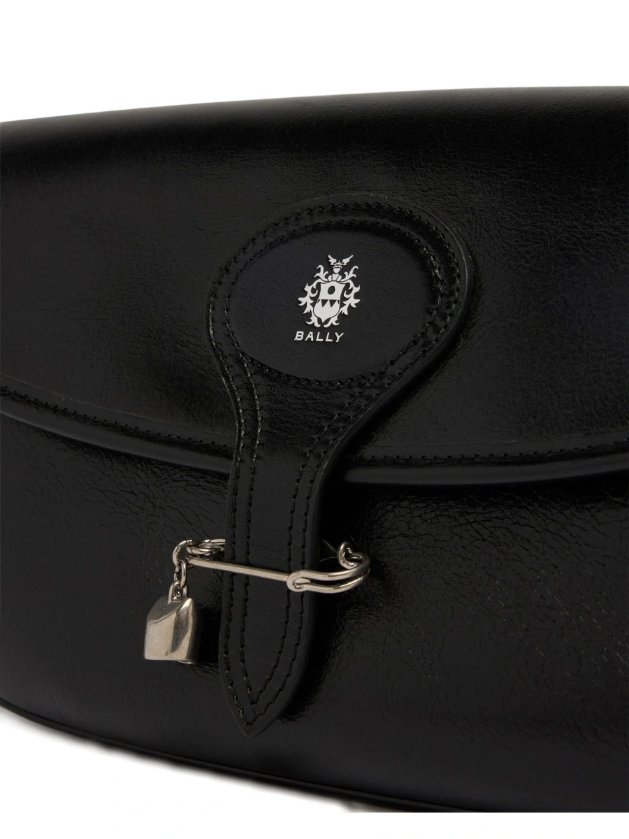 Geanta tip postas Bally neagra din piele - Img 4