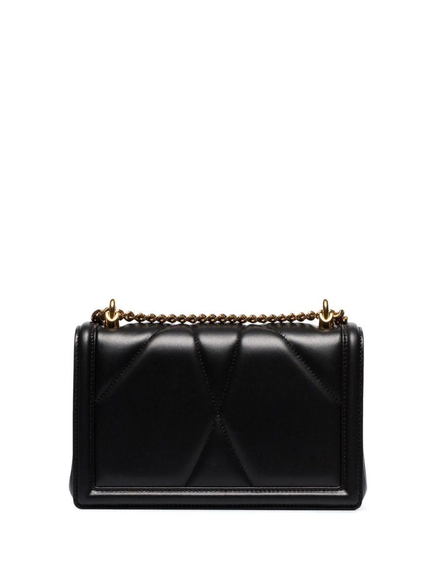 Geanta tip postas Dolce &amp; Gabbana Devotion neagra din piele - Img 3