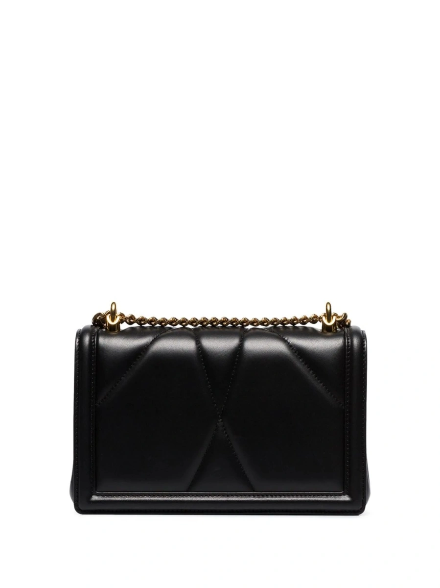 Geanta tip postas Dolce &amp; Gabbana Devotion neagra din piele - Img 3