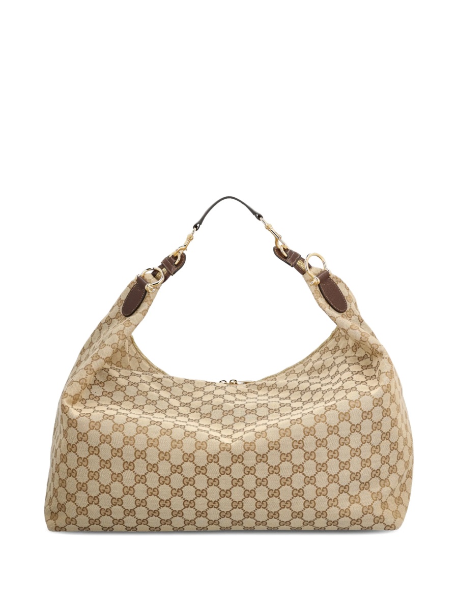 Geanta tip postas Gucci neutra din piele si material textil - Img 2