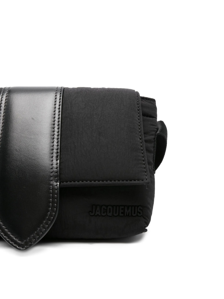 Geanta tip postas JACQUEMUS Bambino neagra din nylon si piele - Img 4