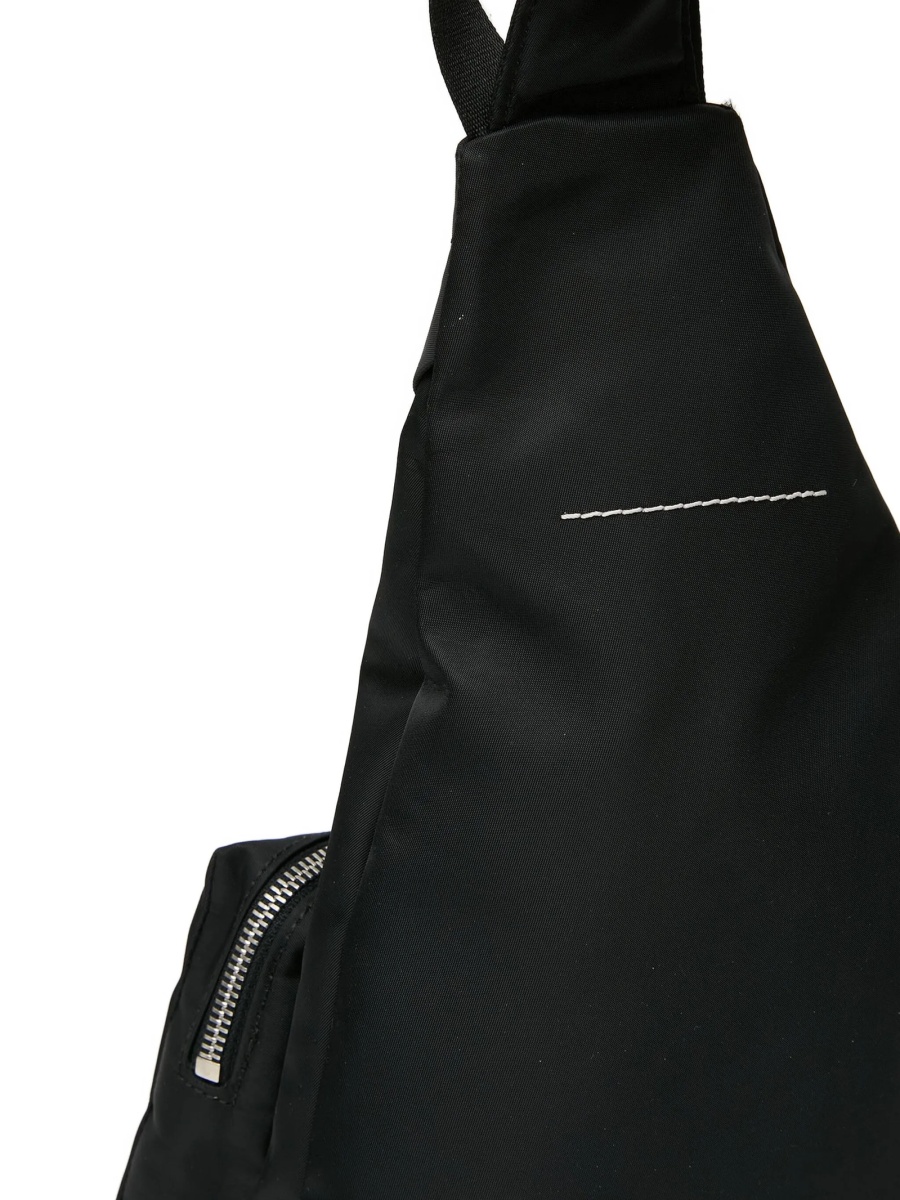 Geanta tip postas MM6 Maison Margiela neagra din poliamida - Img 4