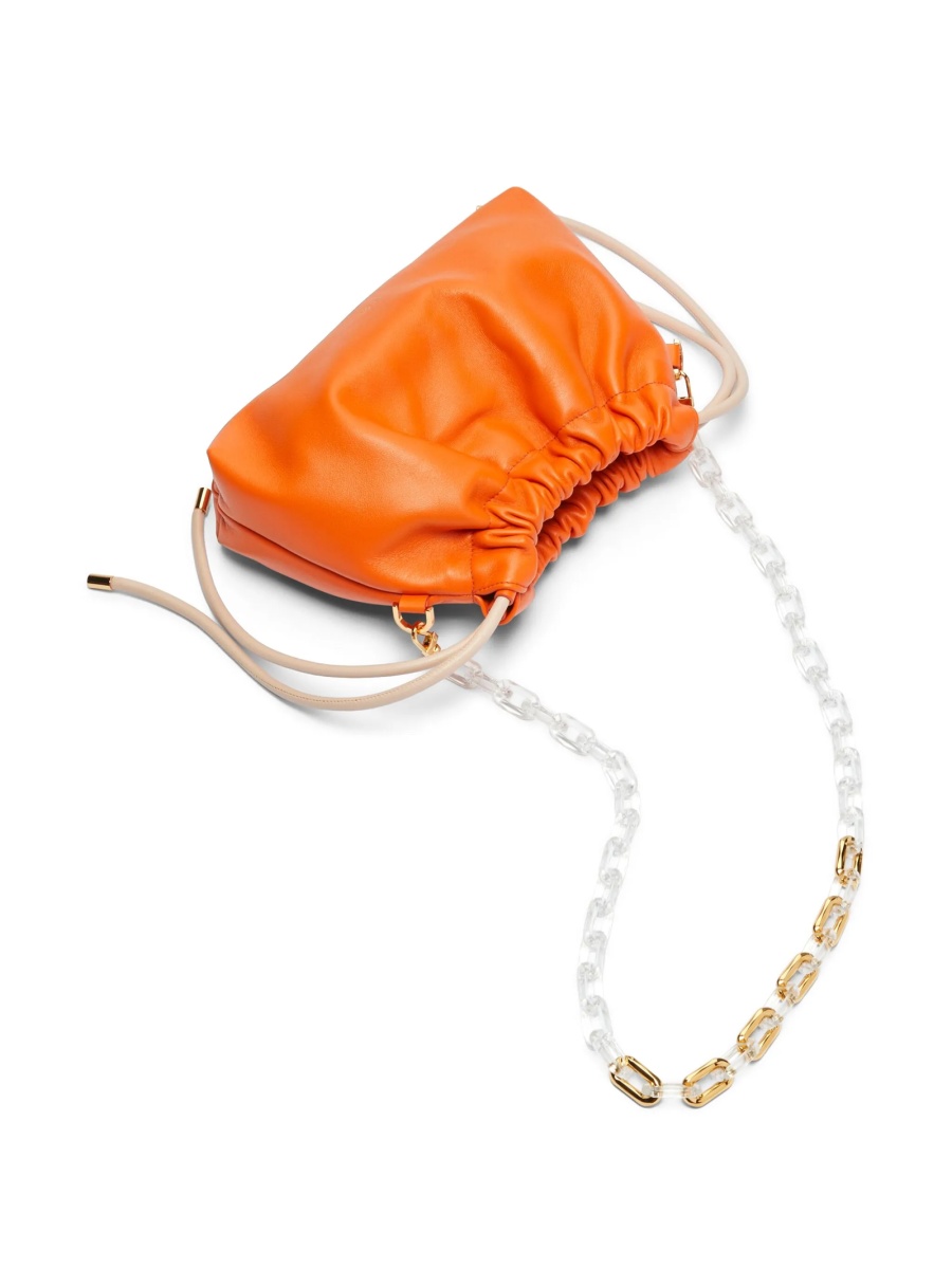 Geanta tip postas N°21 portocalie din piele nubuck - Img 3