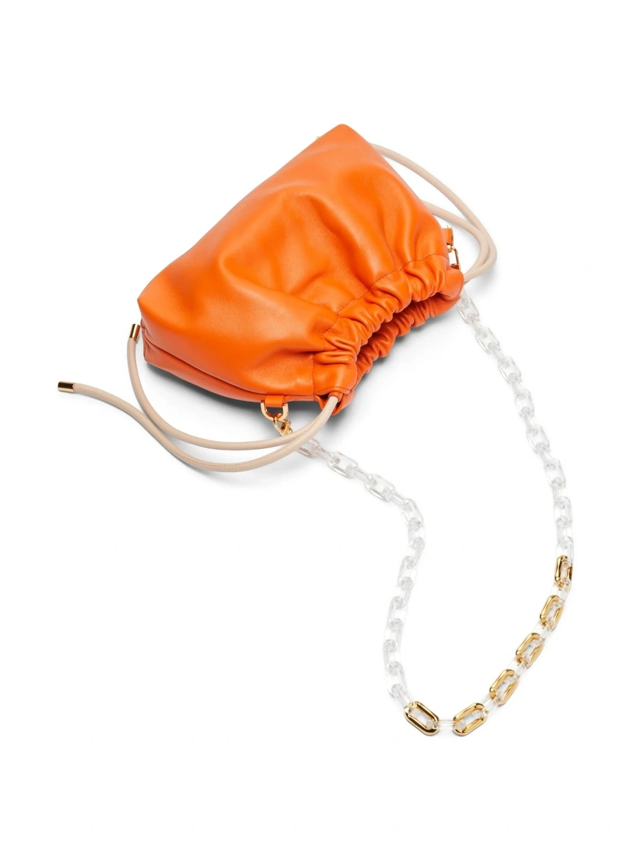 Geanta tip postas N°21 portocalie din piele nubuck - Img 3