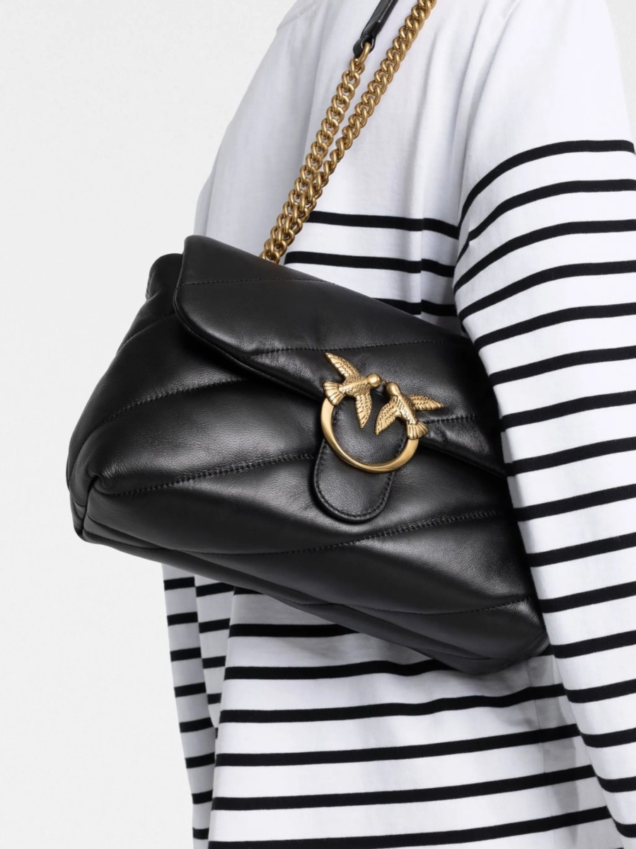 Geanta tip postas Pinko neagra din piele - Img 3