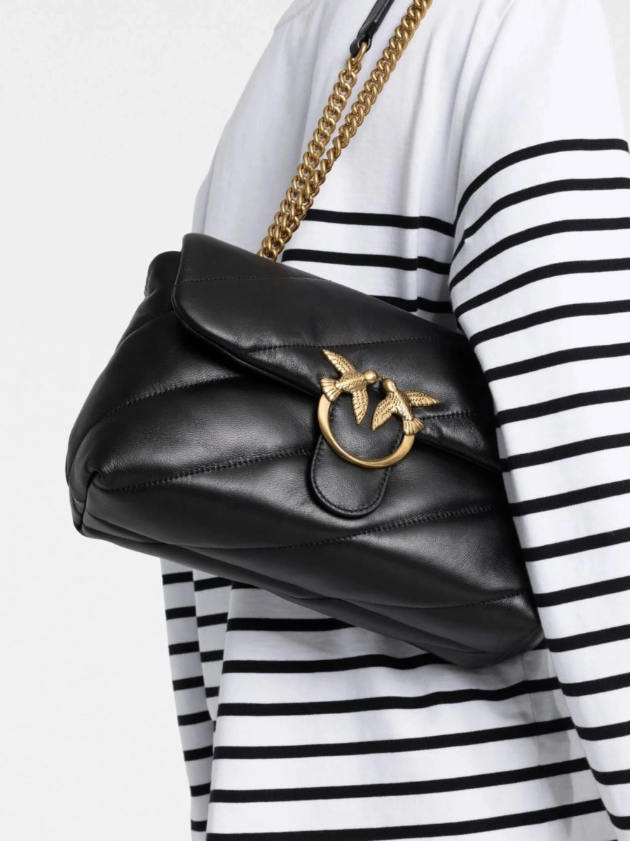Geanta tip postas Pinko neagra din piele - Img 3