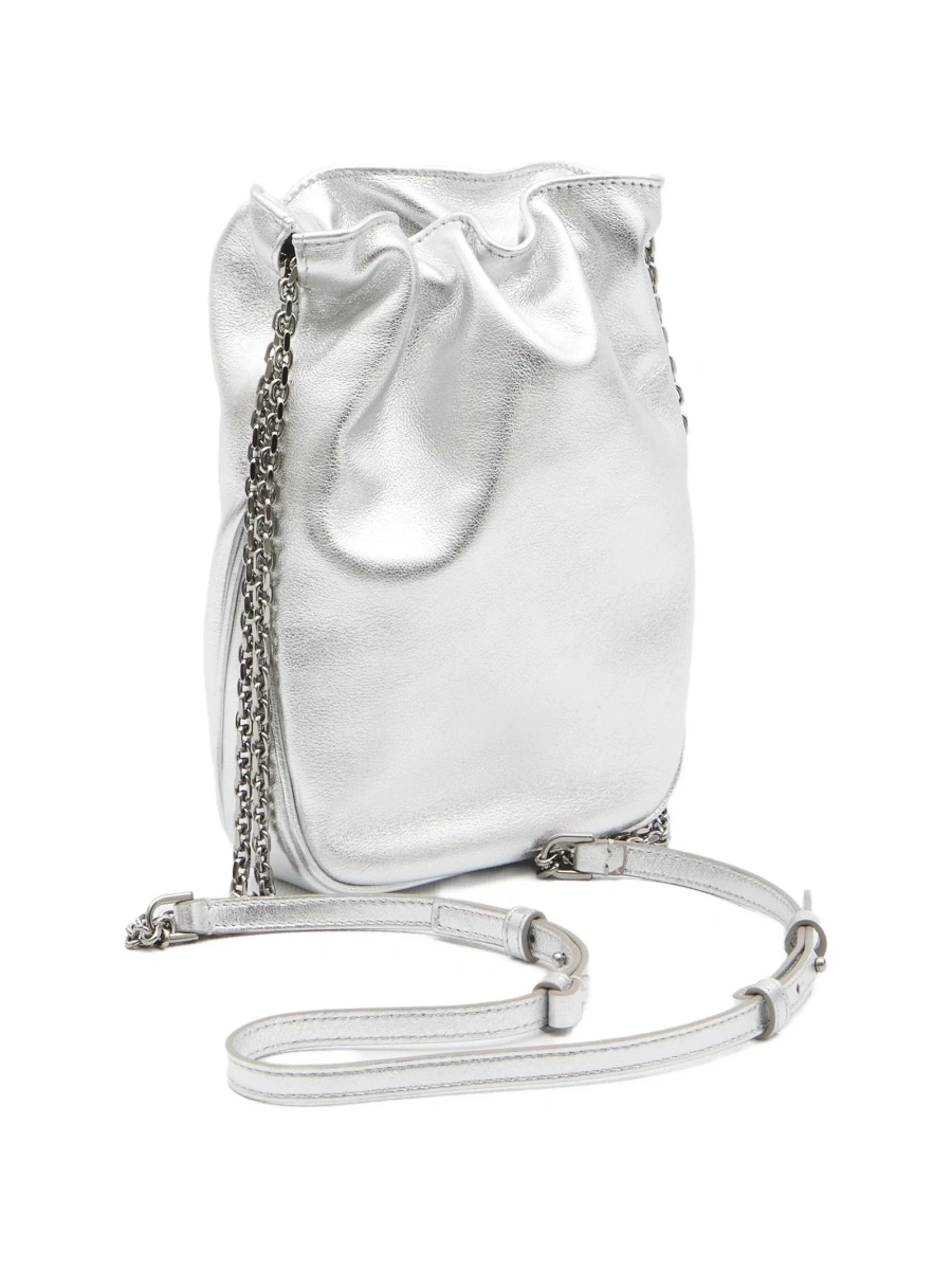 Geanta tip postas Roger Vivier argintie din piele - Img 2