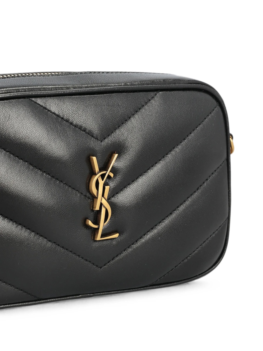 Geanta tip postas Saint Laurent Loulou neagra din piele - Img 4