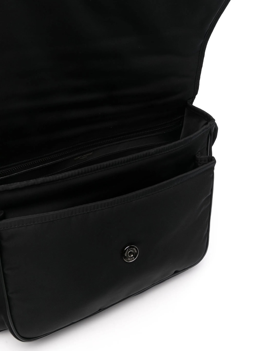 Geanta tip postas Saint Laurent neagra din nylon si piele - Img 5