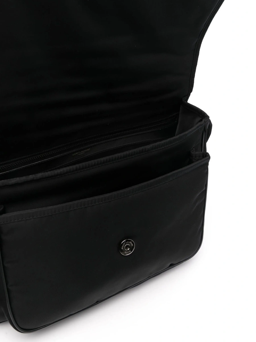 Geanta tip postas Saint Laurent neagra din nylon si piele - Img 5