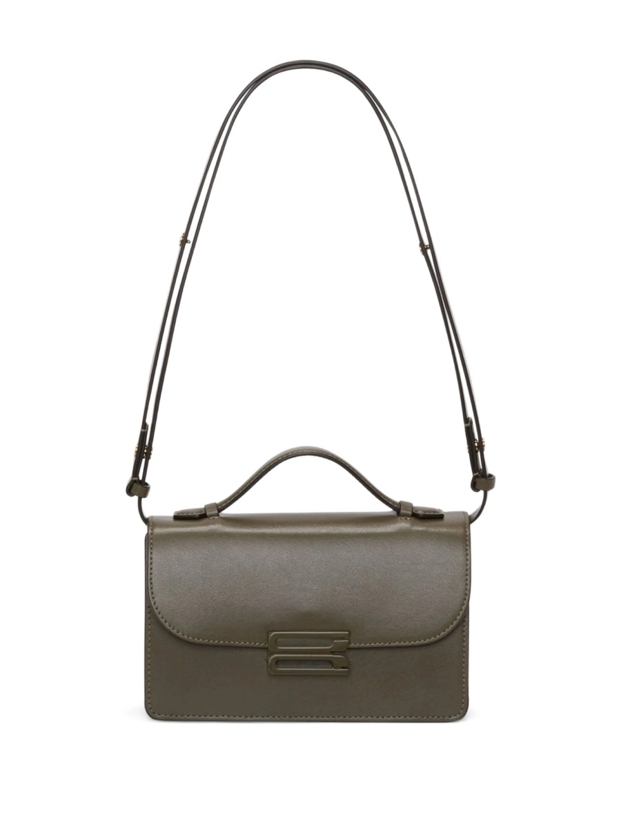 Geanta tip postas Victoria Beckham verde din piele - Img 5