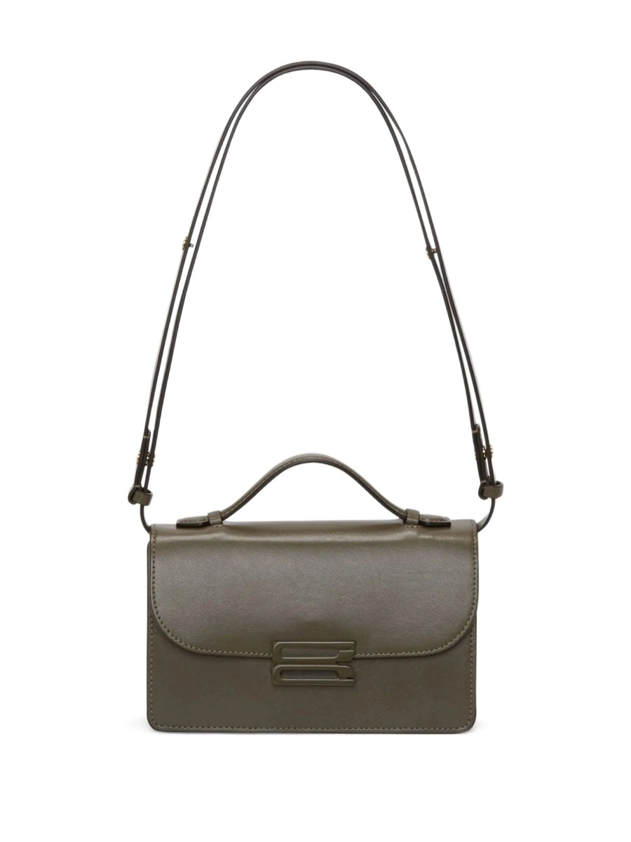 Geanta tip postas Victoria Beckham verde din piele - Img 5
