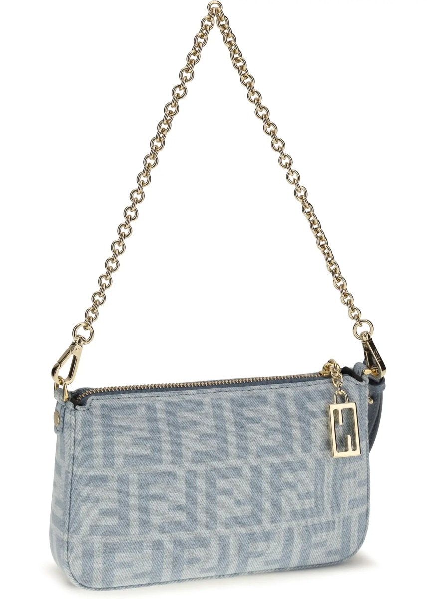 Genti Denim Baguette Clutch - Img 2
