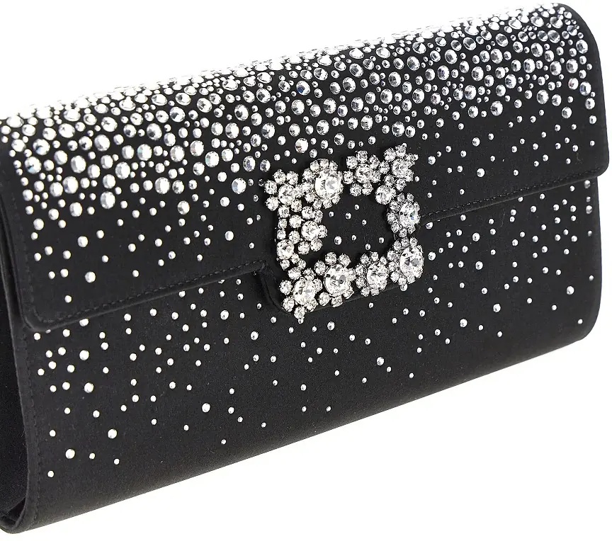 Genti 'Efflorescence' satin pouch with rhinestones - Img 4