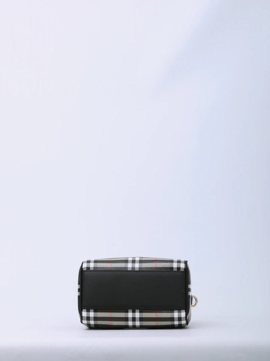 Genti Mini Check Bowling Bag - Img 3