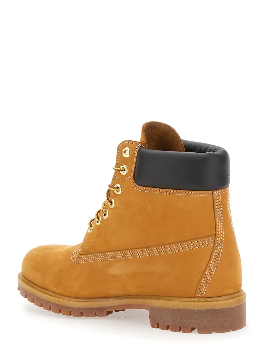 Ghete Beige 'Premium' Lace-Up Ankle Boots with Logo Imprint on the Side in Leather for Men - Img 3