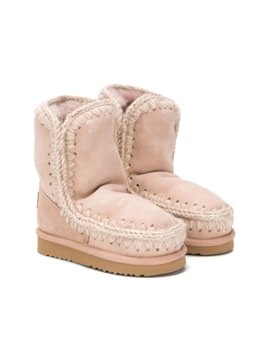 Ghete MOU KIDS roze din piele intoarsa - Img 8