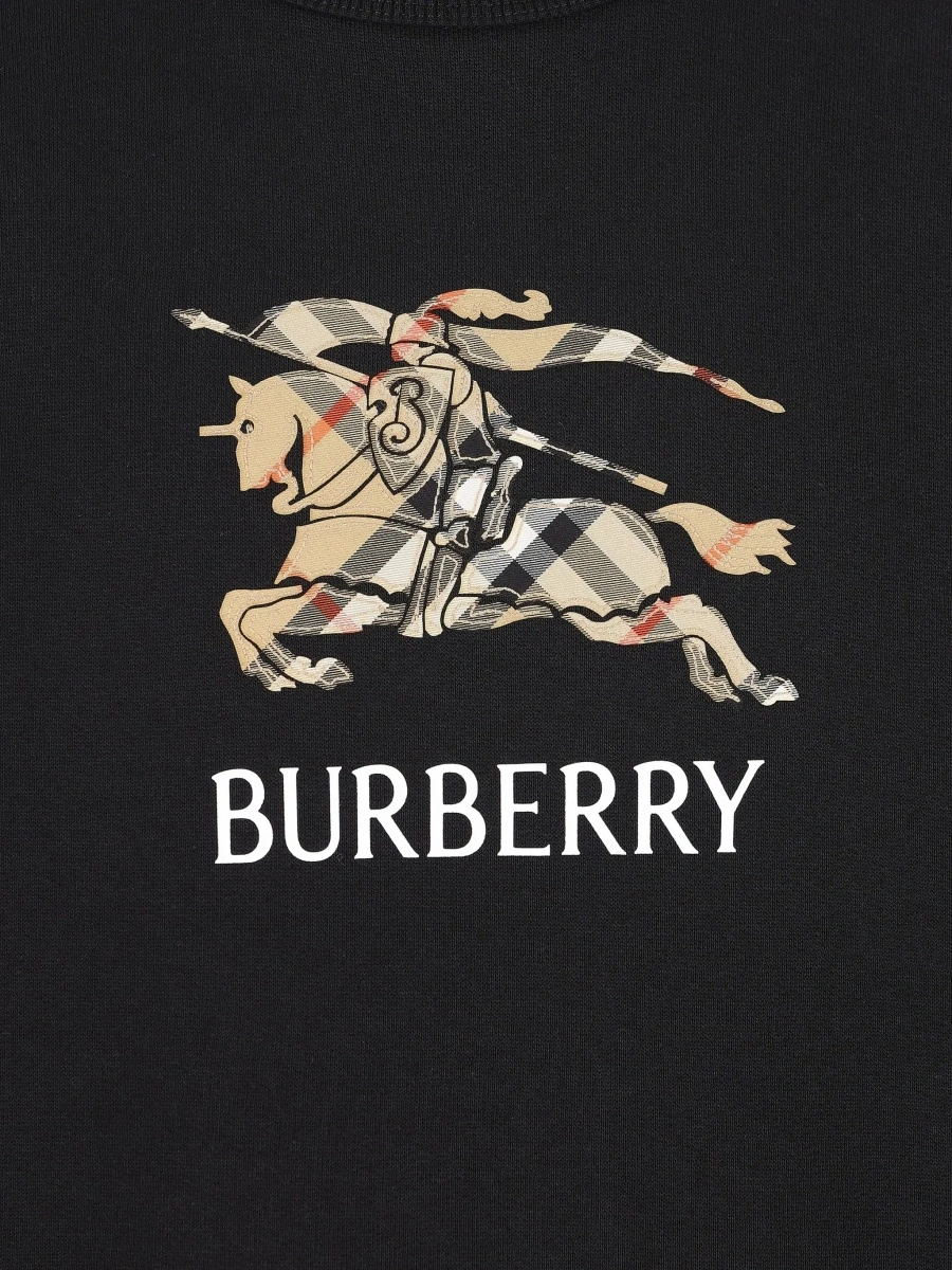 Hanorac Burberry Kids negru din bumbac - Img 6