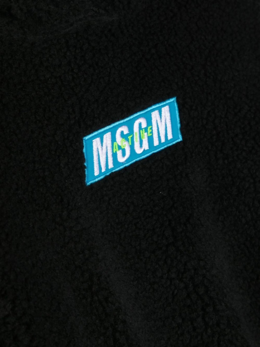 Hanorac MSGM negru din polyester si lana - Img 3