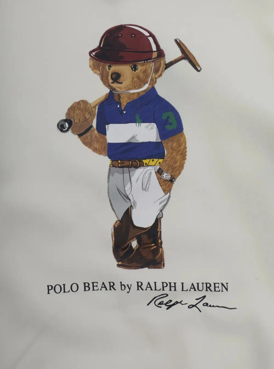 Hanorac Ralph Lauren alb din bumbac 'KNIT-PULLOVER-SWEATSHIRT' - Img 3