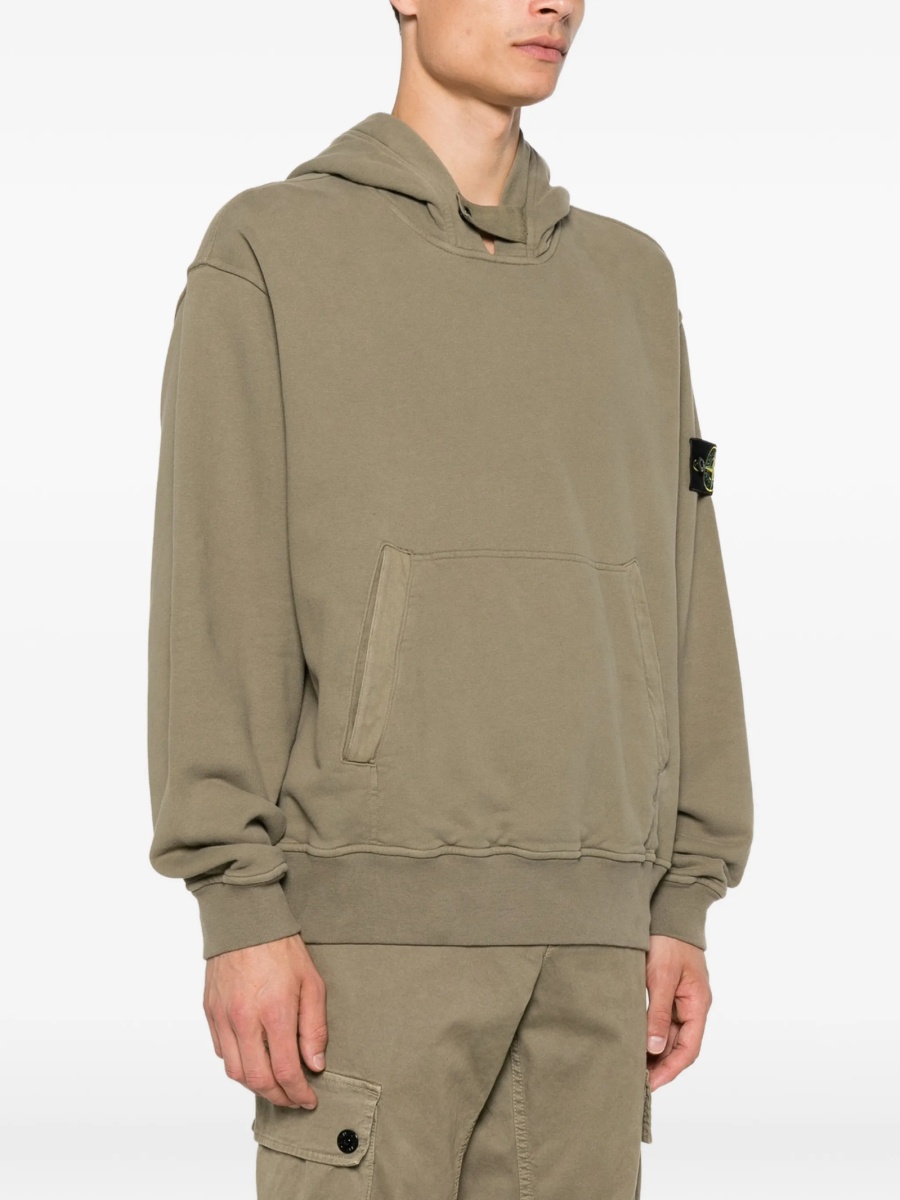 Hanorac Stone Island verde din bumbac - Img 3