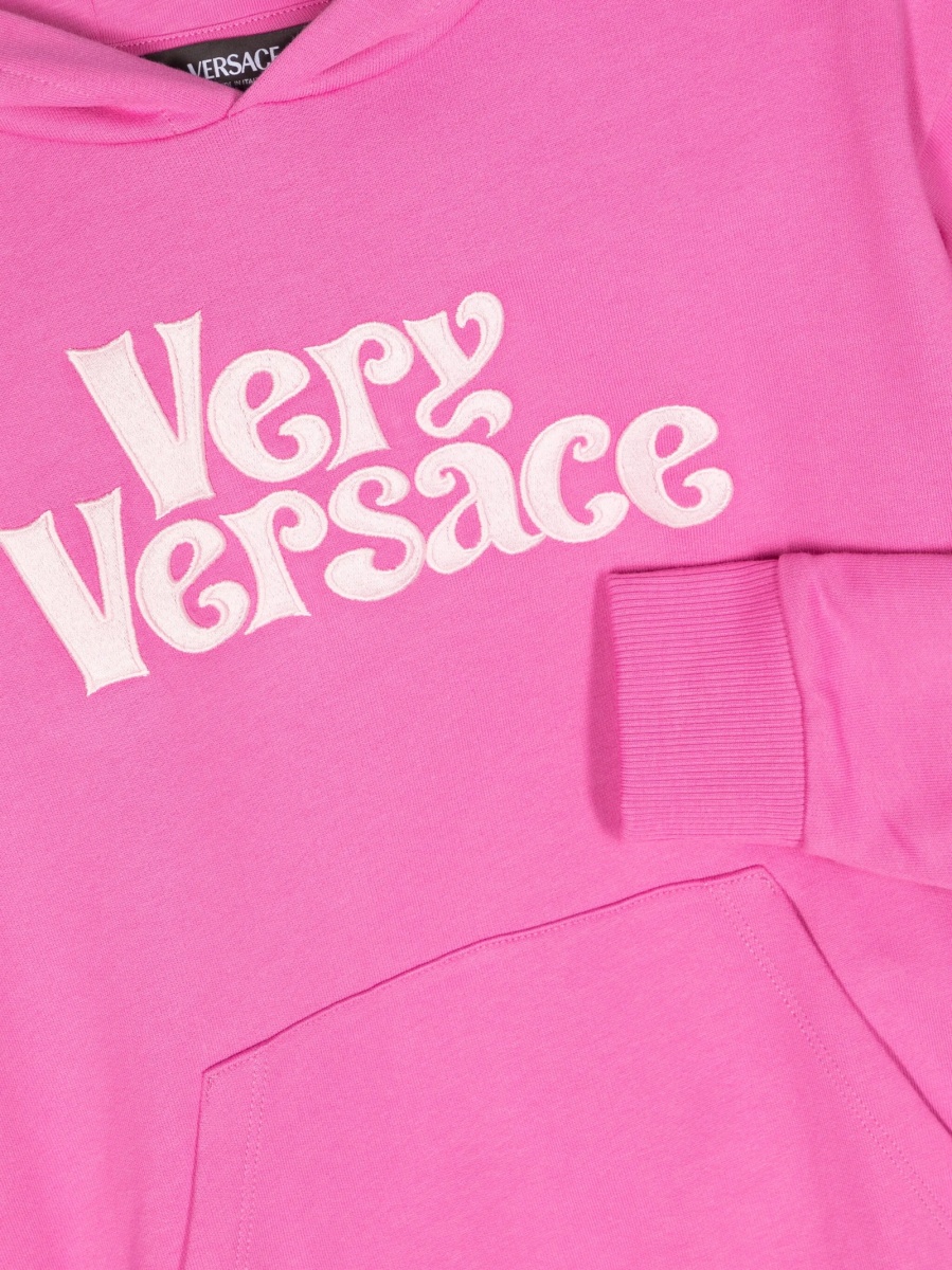 Hanorac Versace roz din bumbac si polyester - Img 3