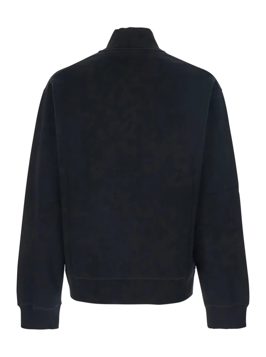 Hanorace Black High Neck Sweatshirt with Lettering Logo on the Front in Cotton Man - Img 2