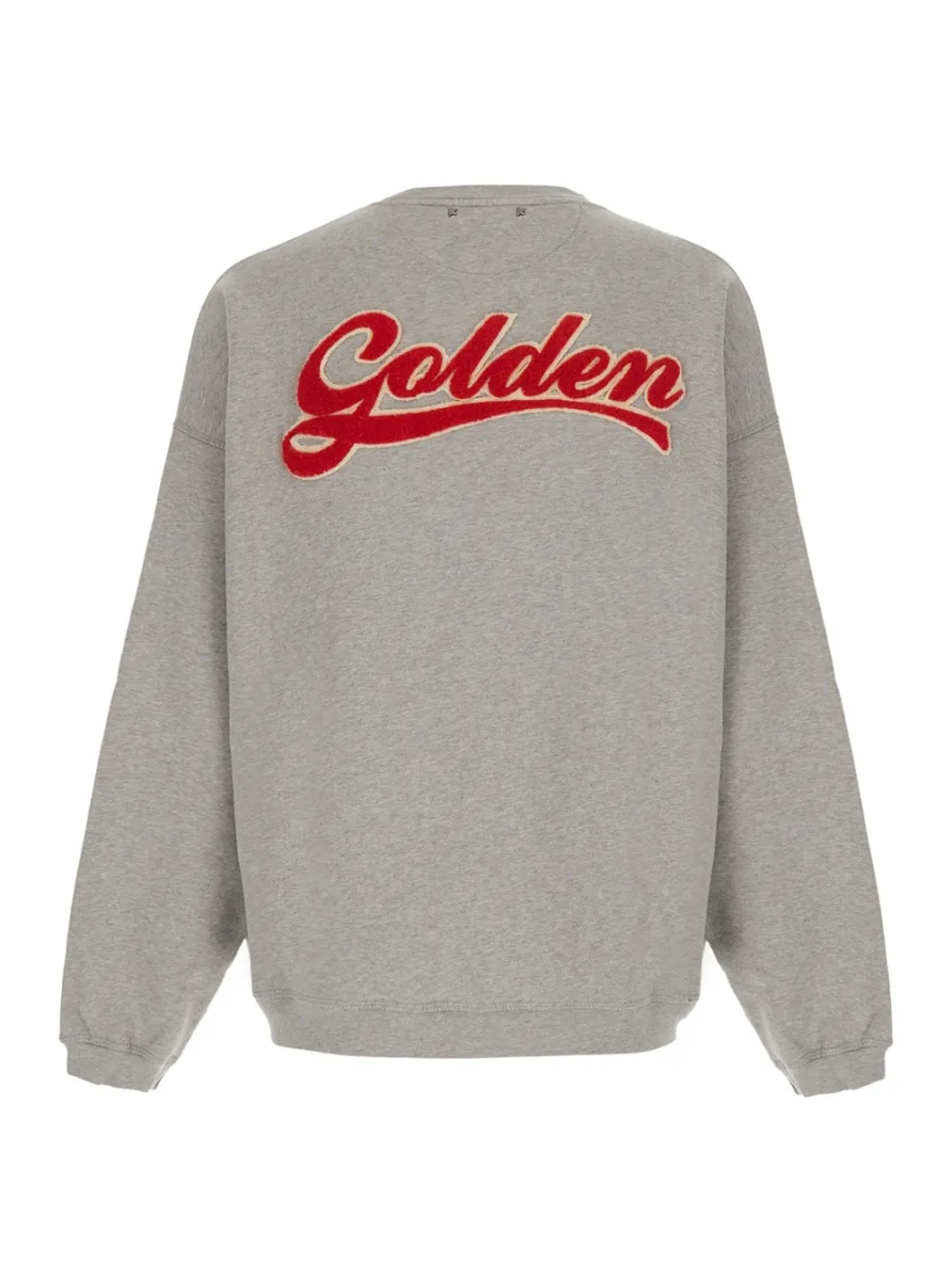 Hanorace Gray Crewneck sweatshirt with logo lettering on the back in cotton for men - Img 2