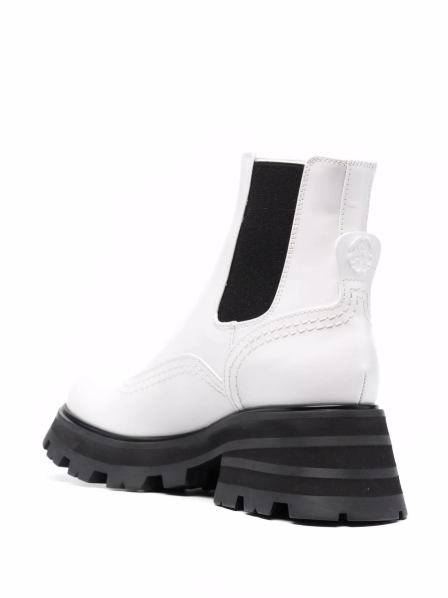 Incaltaminte Alexander McQueen alba din piele - Img 3