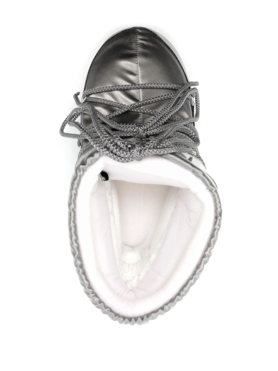 Incaltaminte Moon Boot argintie din material textil - Img 4