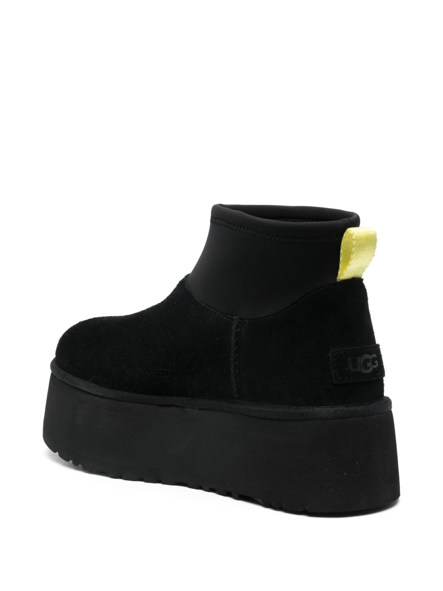Incaltaminte UGG neagra din piele intoarsa si material textil - Img 3