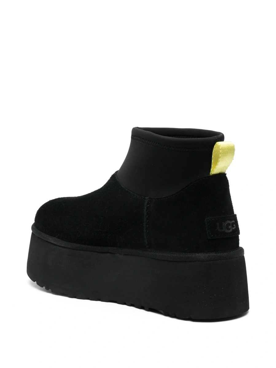 Incaltaminte UGG neagra din piele intoarsa si material textil - Img 3