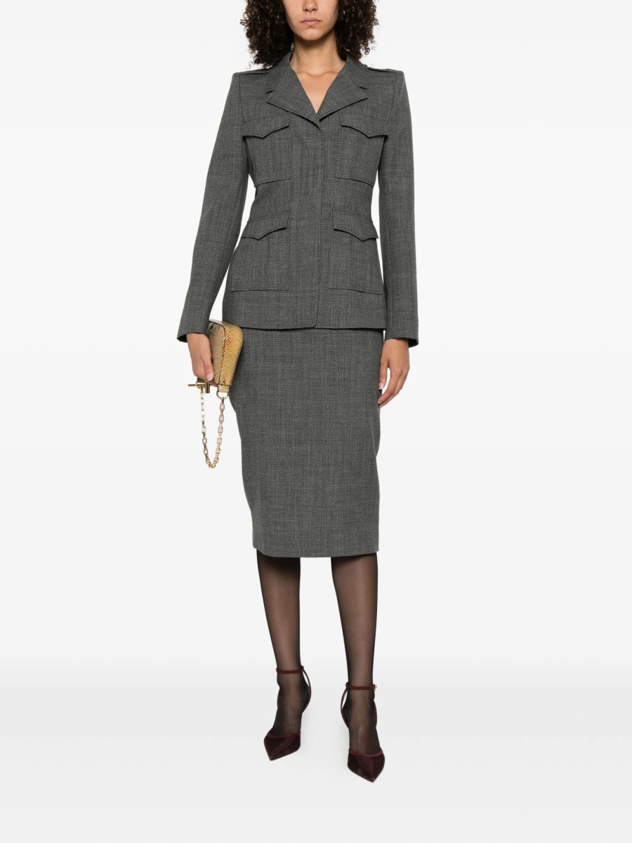 Jacheta Alexander McQueen gri din lana - Img 2